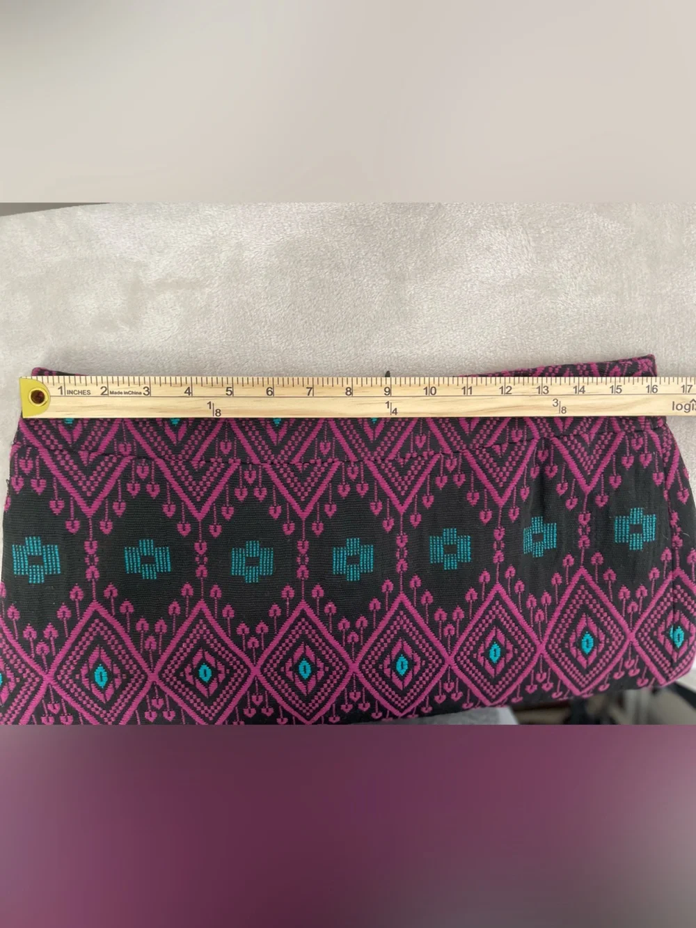 Ann Taylor Geometric Ikat Jacquard Pencil‎ Skirt Pink Teal Black Size 10